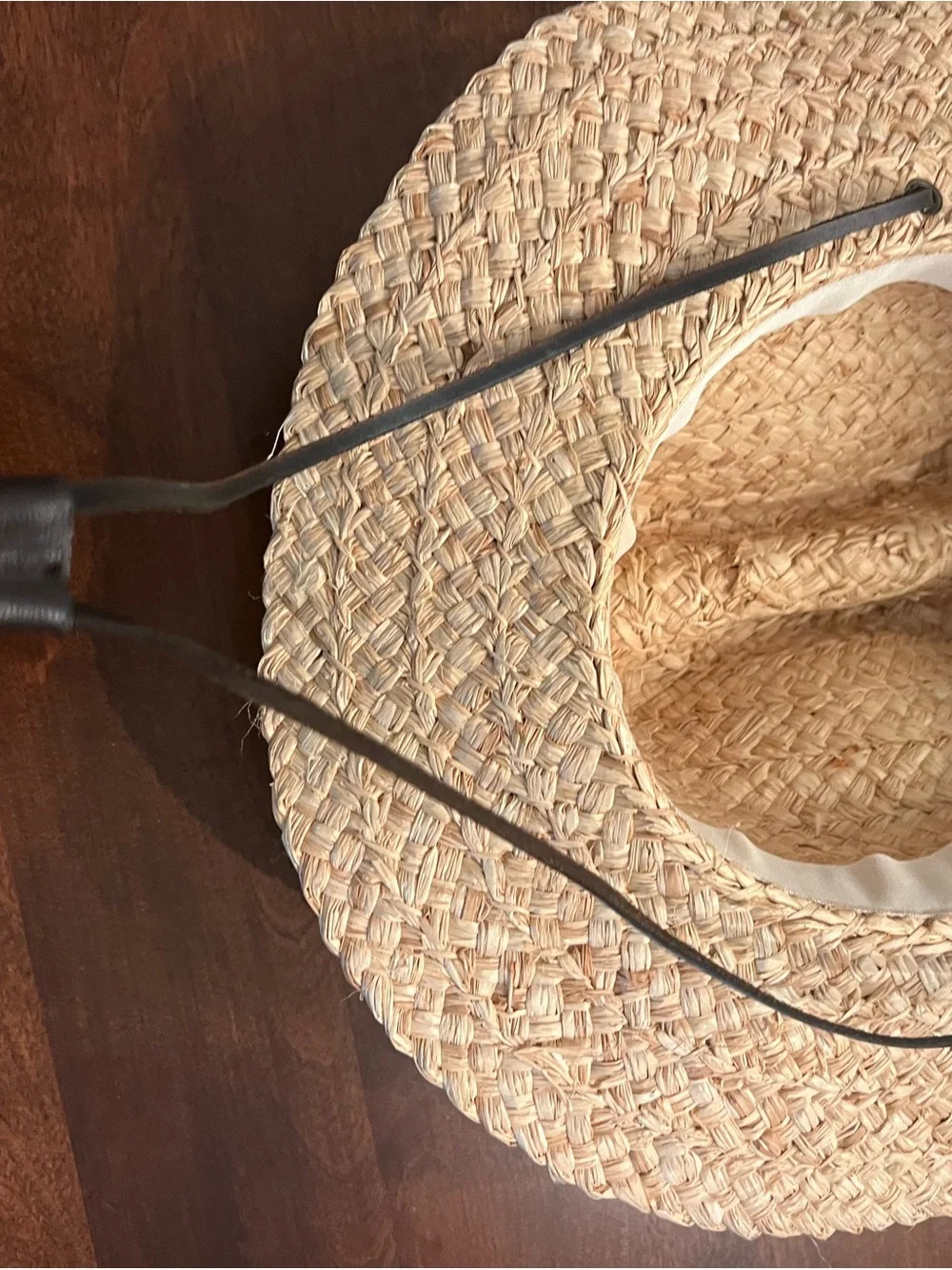 Biltmore for Madewell Natural Straw Wide-Brim Sun Hat with leather Chin Cord
